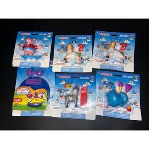 New Waggles Set of 6 Figures Toys Merry-Go-Round Pig Lamb Donkey Hippo